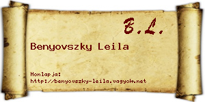 Benyovszky Leila névjegykártya